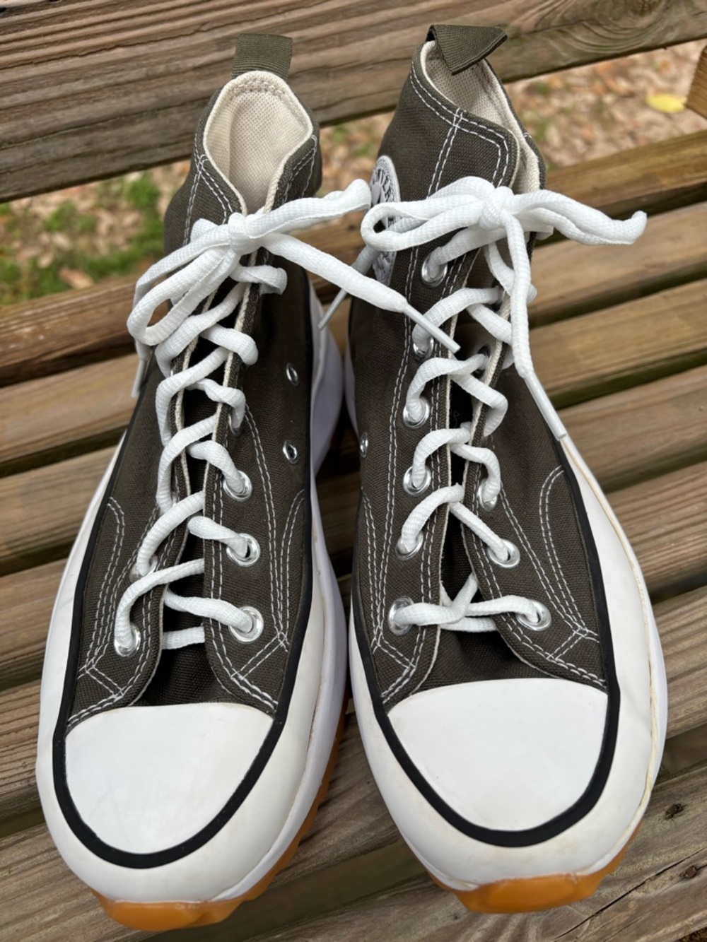 Converse Run Star hike High Sneakers in khaki cargo NWOB 6M 7.5W - Picture 4 of 8